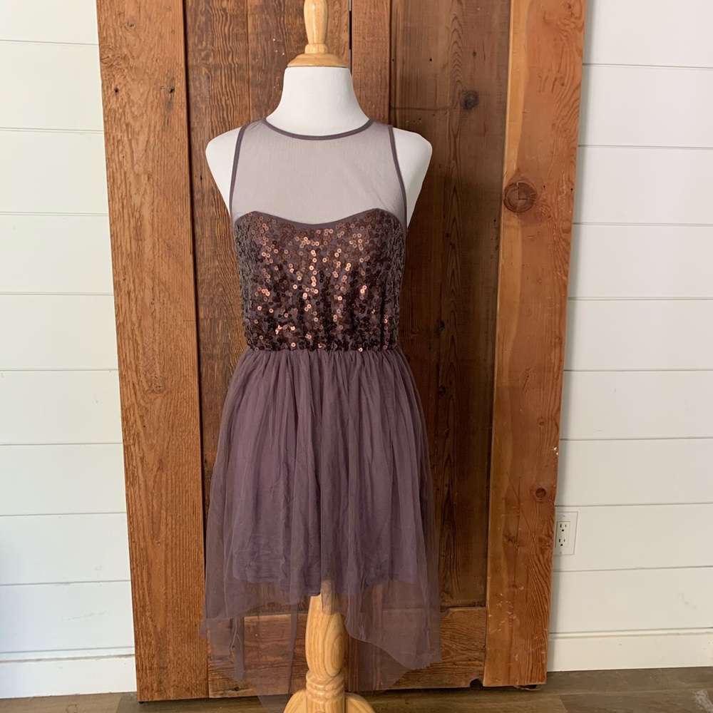 Lush/Nasty Gal Hi-Lo Dusty Purple Dress Sequins S